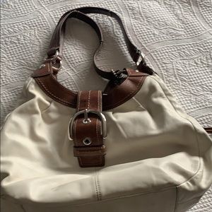 Cream coach purse